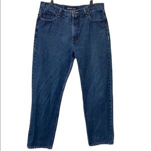 Nautica Classic High Rise Straight Leg Jeans 100% Cotton Rigid Med. Wash Work